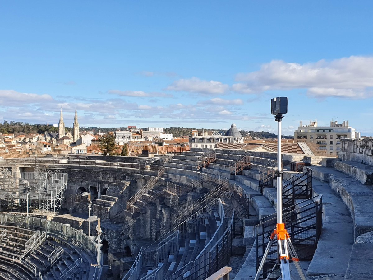 Relevé scanner laser 3D aux Arènes de Nîmes